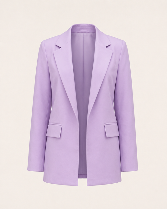 Purple Straight-Cut Blazer ghost mannequin