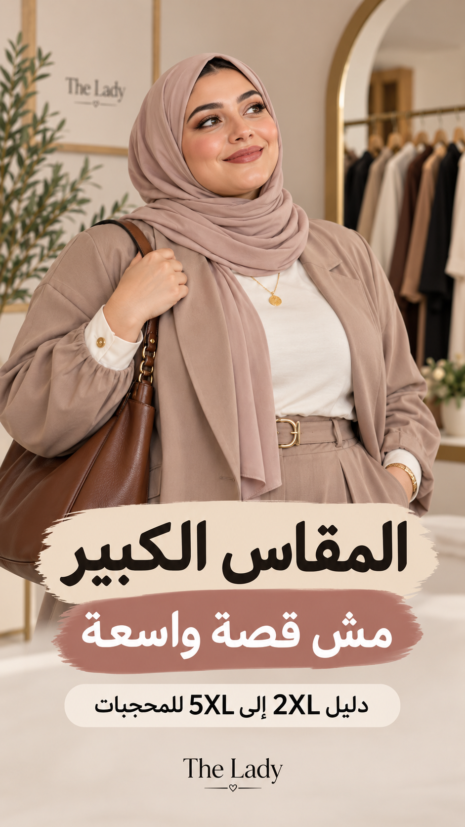 دليل المقاسات الكبيرة 2XL إلى 5XL للمحجبات