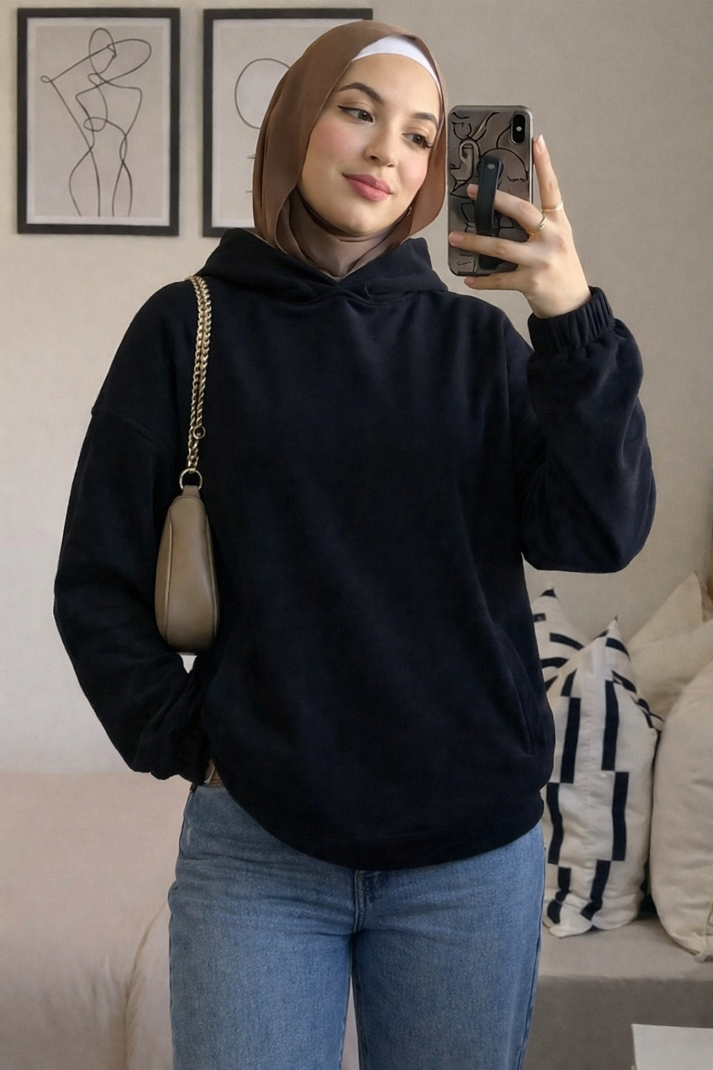 Suede Hoodie Sweatshirt