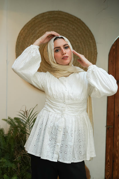 Pearl-Button Lace Blouse – product image 4