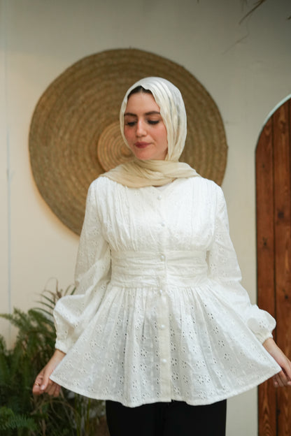 Pearl-Button Lace Blouse – product image 6