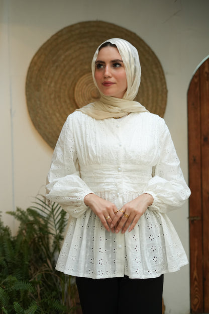 Pearl-Button Lace Blouse – product image 8
