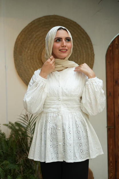 Pearl-Button Lace Blouse – product image 9