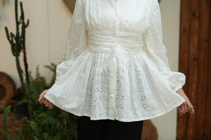 Pearl-Button Lace Blouse – product image 12