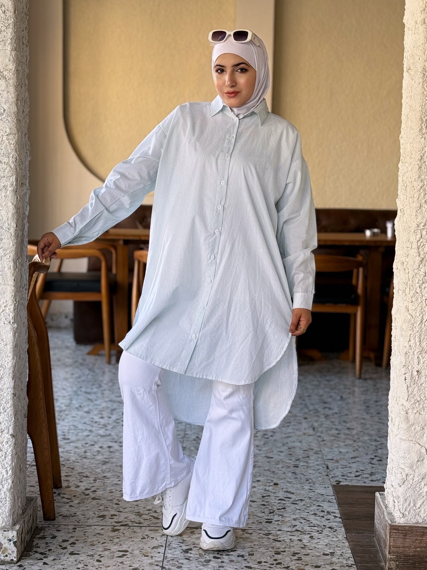 High-Low Striped shirt