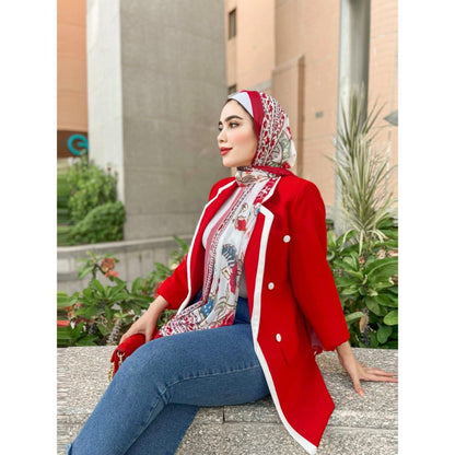 بليزر مزدوج الأزرار بحواف بيضاء – صورة المنتج 5
