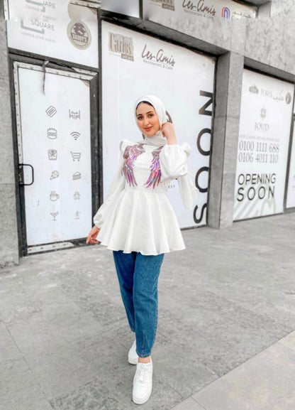 Wing Puff-Sleeve Blouse – product image 1