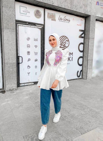 Wing Puff-Sleeve Blouse – product image 5