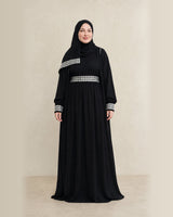 Silver-Embroidered Black Prayer Isdal – featured studio product image