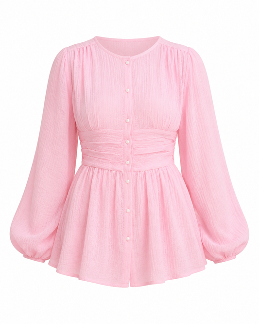 Bella Flare Blouse ghost mannequin