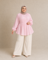 Bella Flare Plus Size Blouse styled model
