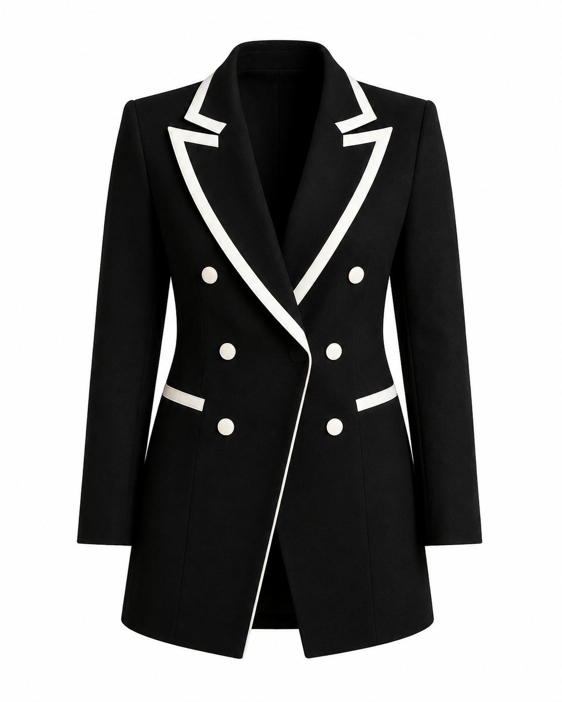 Bold Line Double-Breasted Blazer ghost mannequin
