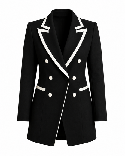 Bold Line Double-Breasted Blazer ghost mannequin