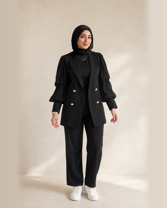 Elegant Blazer with Chiffon Puff Sleeves – featured studio product image