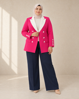 V-Cut Contrast-Lapel Blazer Plus Size - The Lady - product image 6