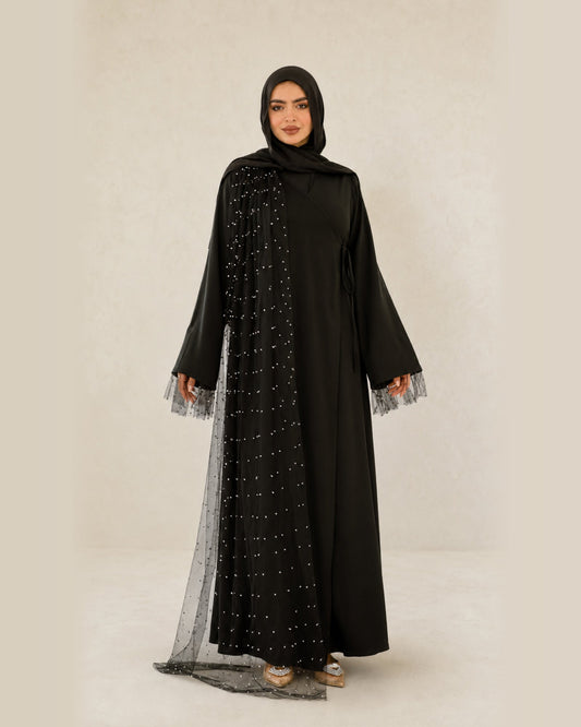 Elysian Black Abaya – featured studio product image