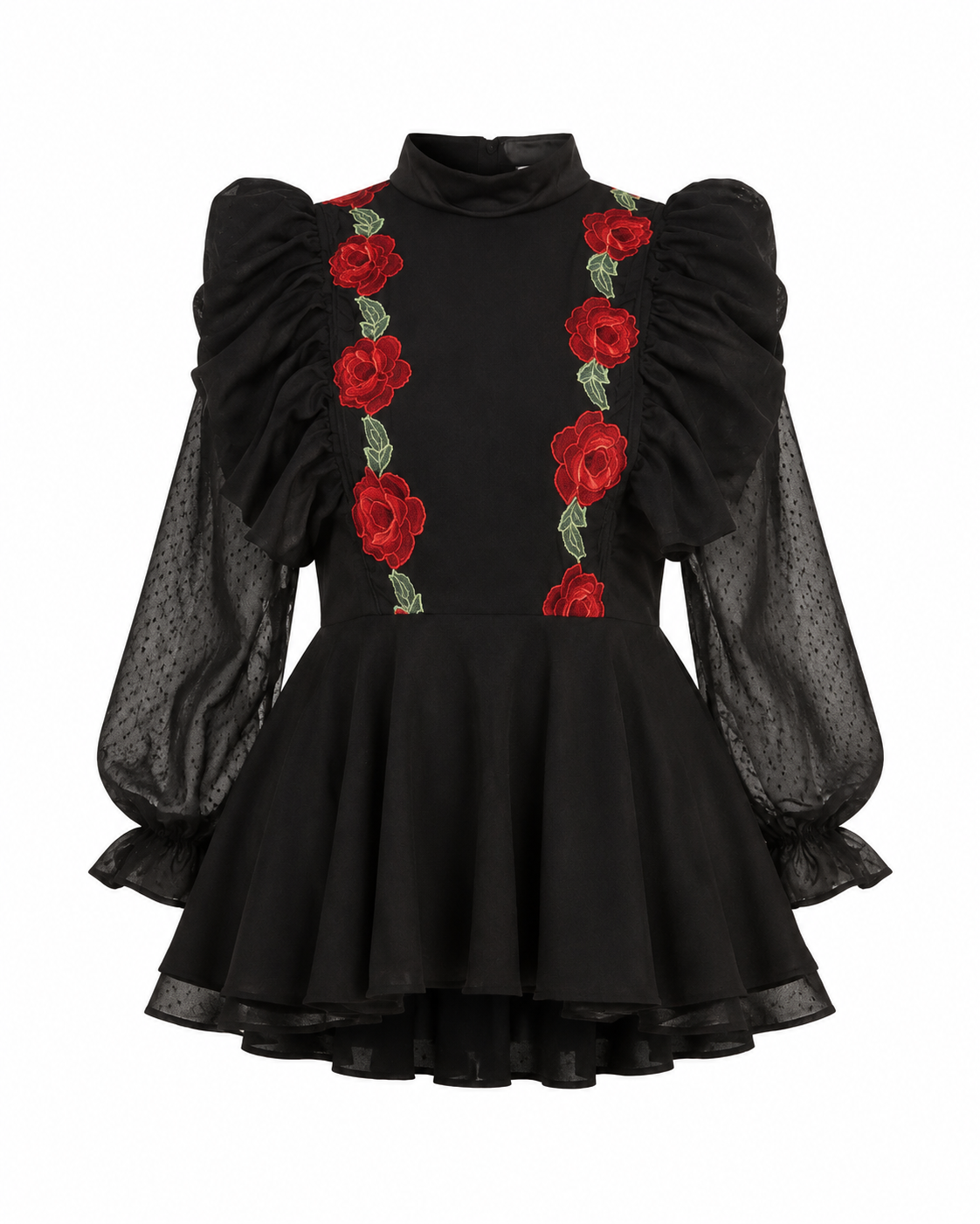 Flora Dream Embroidered Blouse ghost mannequin