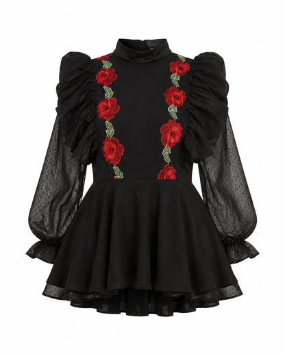 Flora Dream Embroidered Blouse ghost mannequin