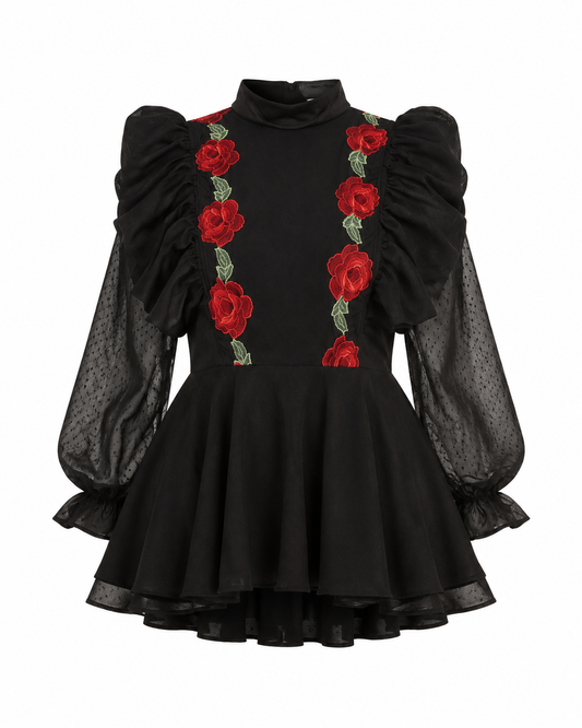 Flora Dream Embroidered Blouse ghost mannequin