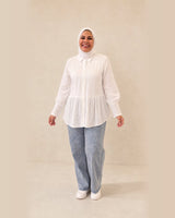 Linen Blouse with Lace Details – featured studio product image