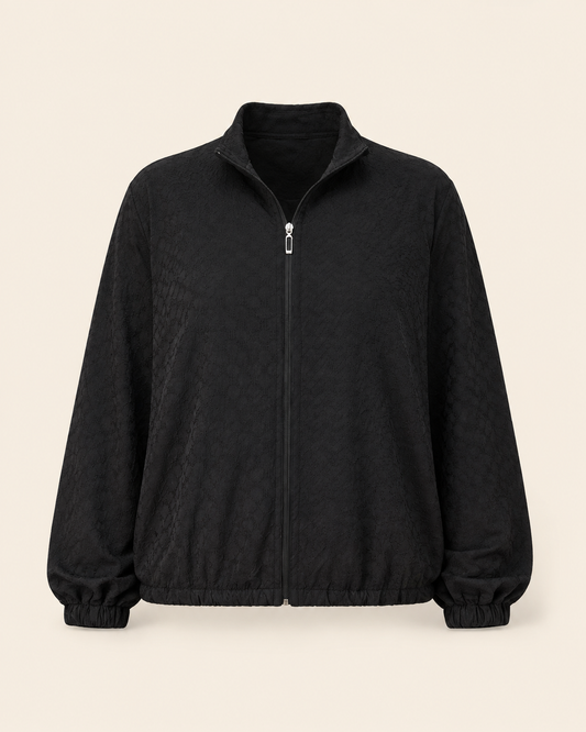 Lace-Detail Plus Size Sweatshirt ghost mannequin