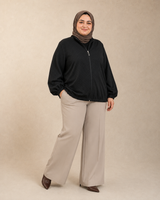 Lace-Detail Plus Size Sweatshirt styled model