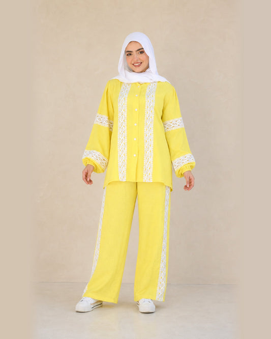 Lace-Trim Linen Two-Piece Set – featured studio product image