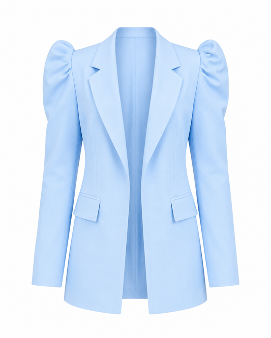 Classic Puff-Sleeve Blazer ghost mannequin