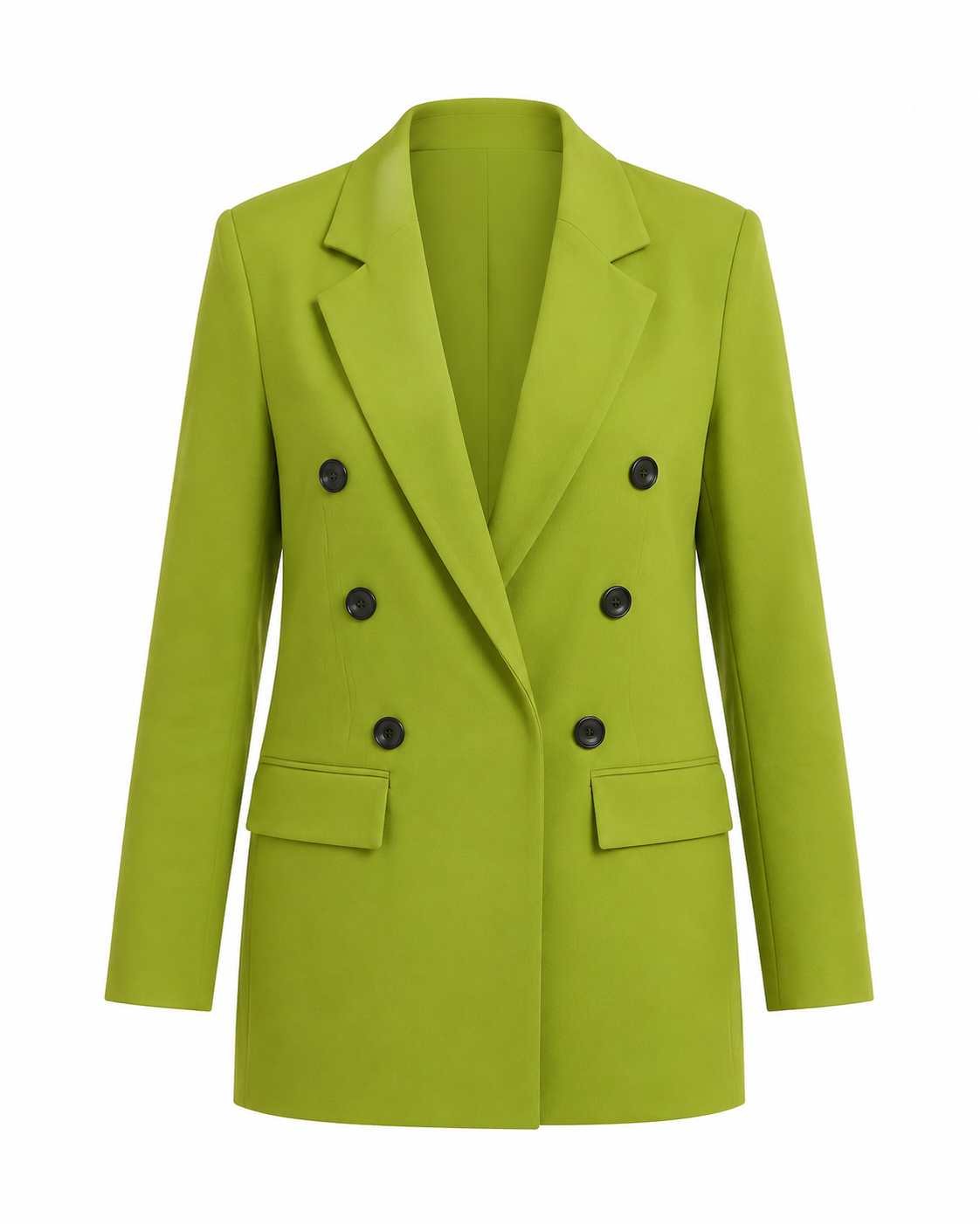 Straight-Cut Blazer with Black Buttons ghost mannequin