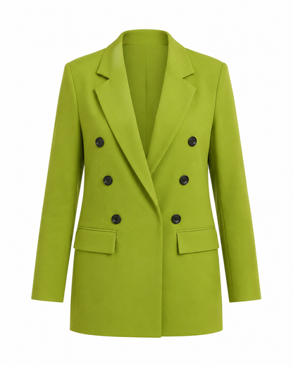 Straight-Cut Blazer with Black Buttons ghost mannequin