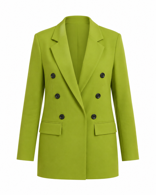 Straight-Cut Blazer with Black Buttons ghost mannequin