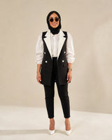 Contrast White-Lapel Tailored Vest – featured studio product image
